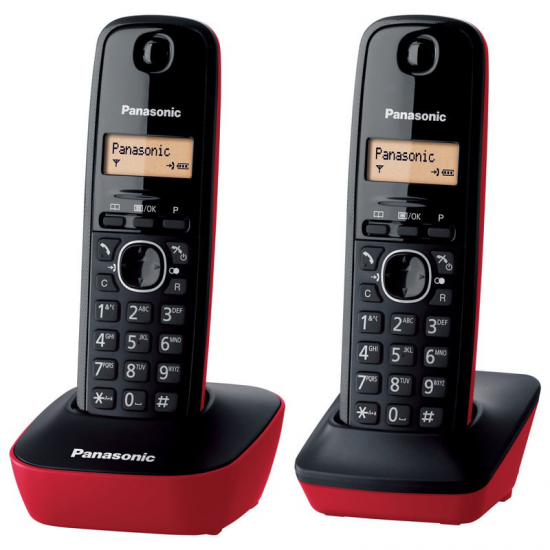 TELEFONO DECT Panasonic KX-TG1612SPR rojo DUO